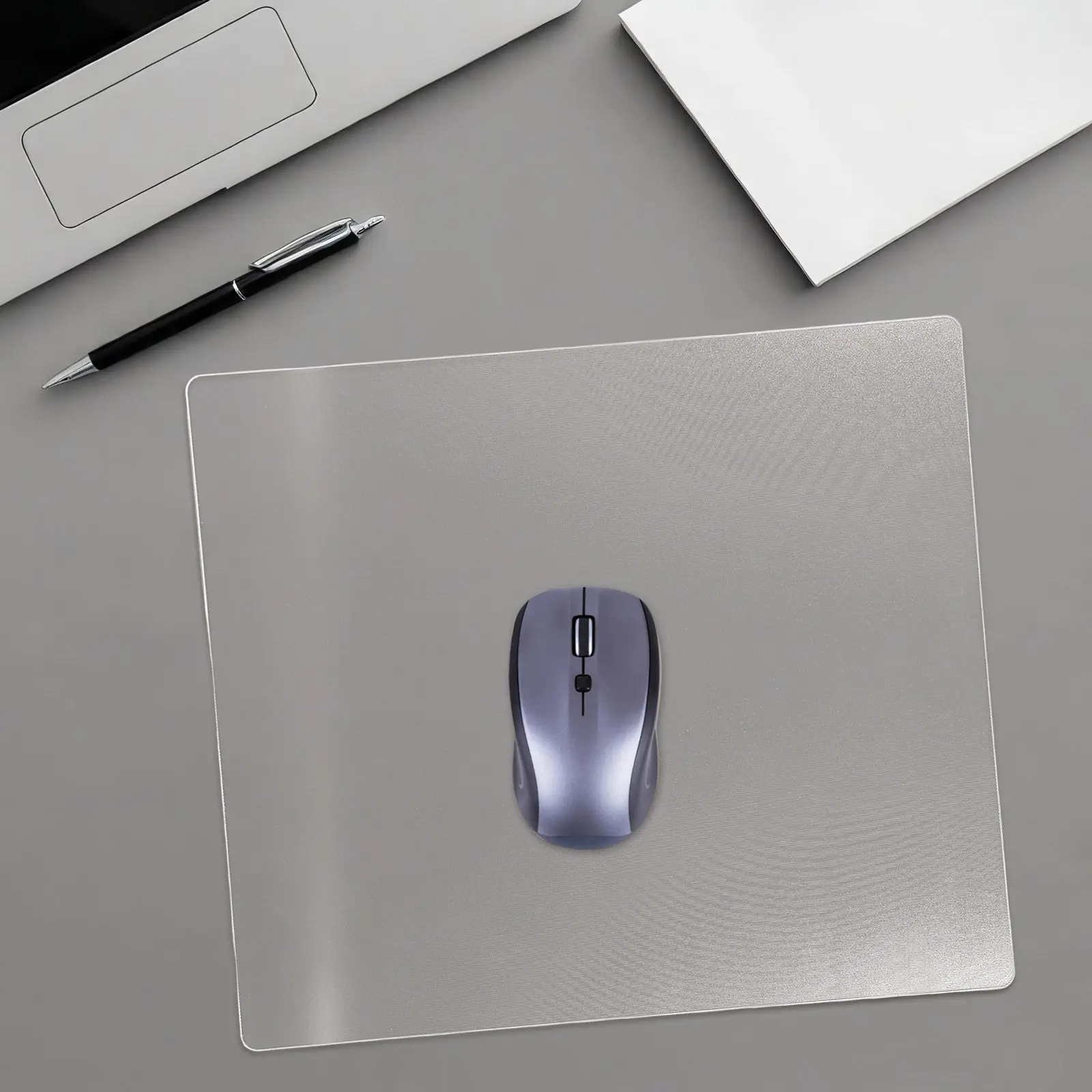 

Прозрачный стеклянный коврик для мыши 400x450 мм, прозрачный настольный коврик для игр, точный, с низким коэффициентом трения, плавное отслеживание, профессиональный, для офиса