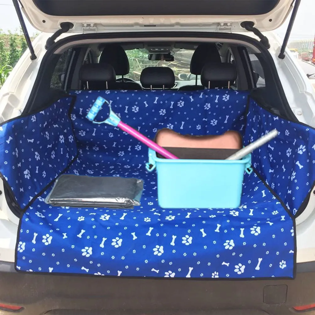 1Pcs Premium Waterproof Pet Back Seat Cover for Cars Suvs Foldable Skidproof Dog Cat Car Seat Protector Rear Auto Pad Blue