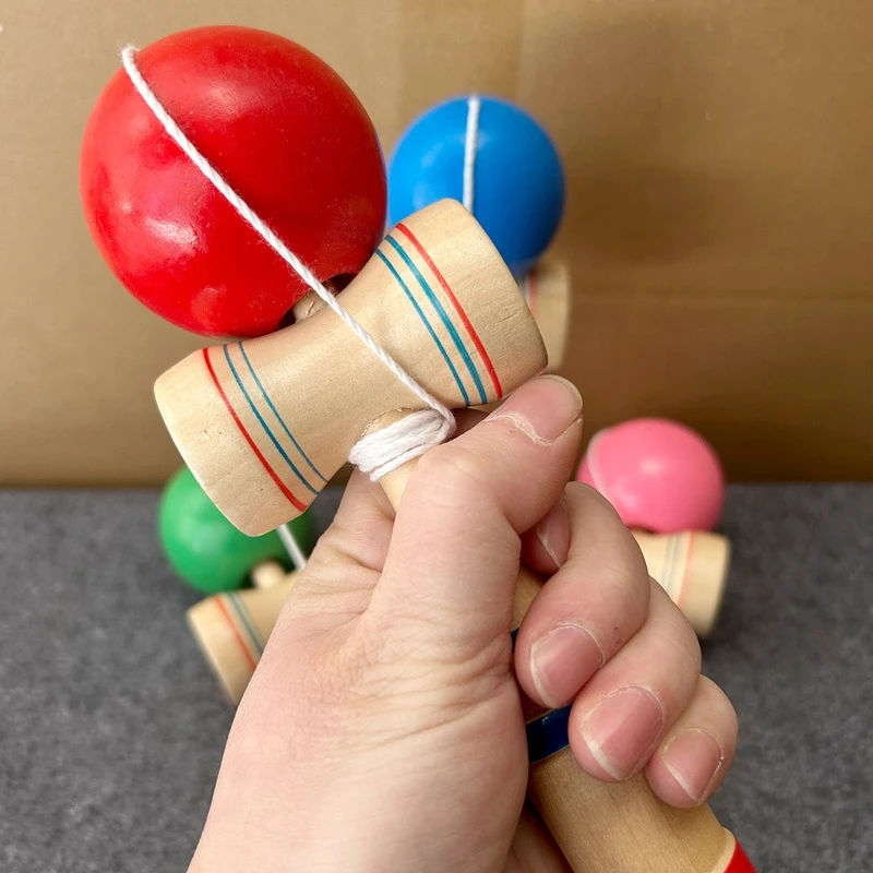 Beech Kendama Skill Toy For Beginners-to-Pros With Rubber Non-Slip Grip And Carry Bag Competition Party Gift For Kids & Teens