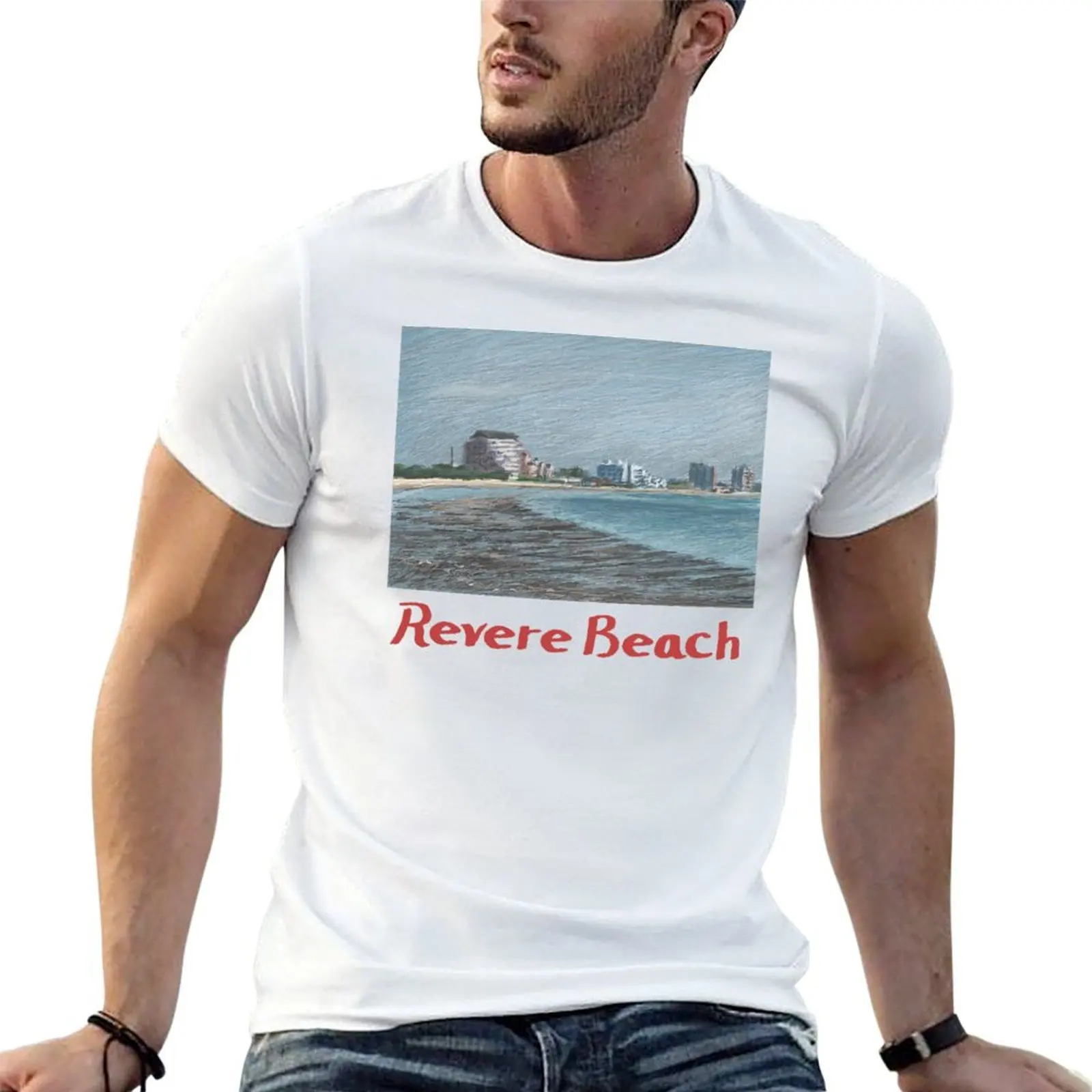 Revere Beach 1 T-Shirt Basic Daily Outfit Short Sleeve Tee
