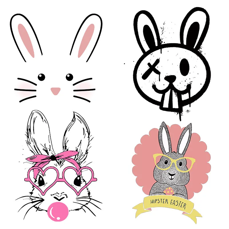 Hipster Rabbits Watercolor Easter Cute Animals With Bows Let's Get Shamrocked Kids DIY Clothes