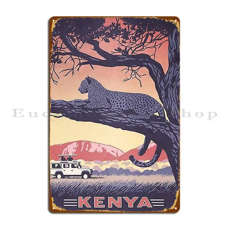 Kenya Travel Poste Metal Plaque Decoration Living Room Bar Cave Club Design Tin Sign Poster