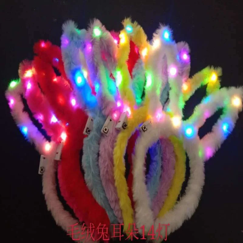 

20pcs Light Up Headbands LED Bunny Ears Hairband Easter Halloween Glow Party Supplies for Women and Girls Wedding Festival