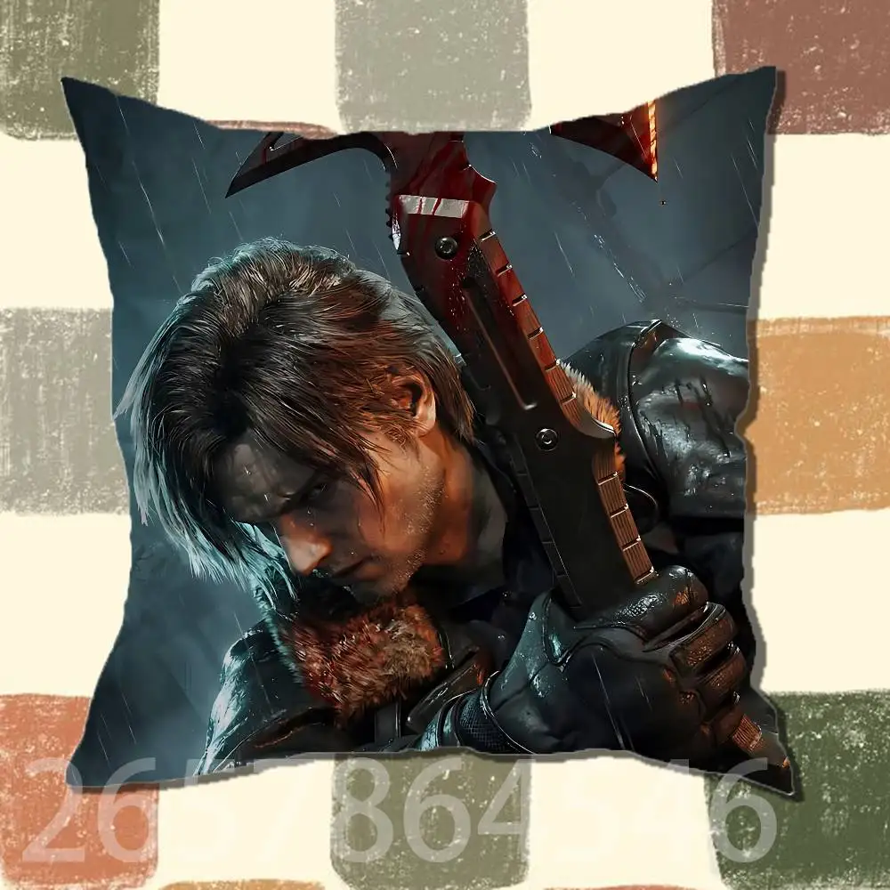 R-RE9 Leon R-Resident Printed Pillow Cover Cushion Case Simple Sofa Pillow Case No Pillow Core