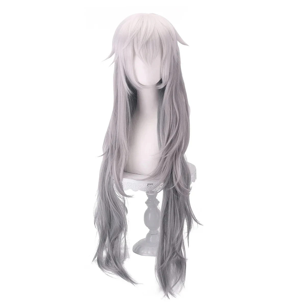 Pelucas sintéticas largas y rectas para Cosplay, cabello resistente al calor para fiesta, juego de rol, Arknights, Lappland, blanco y gris