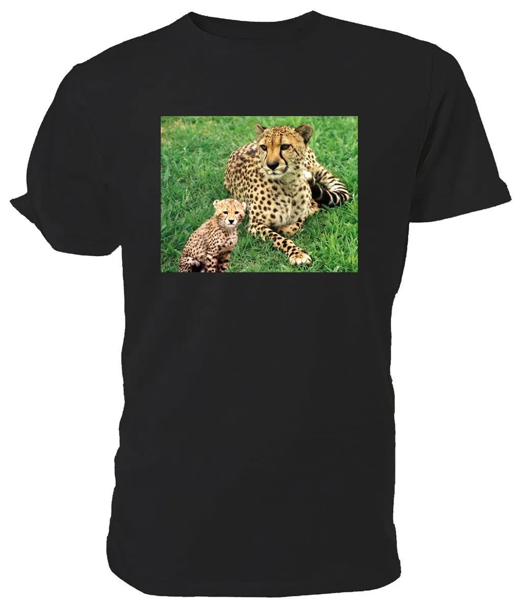 Cheetah T Shirt. Classic Round Neck Short Sleeved Choice of