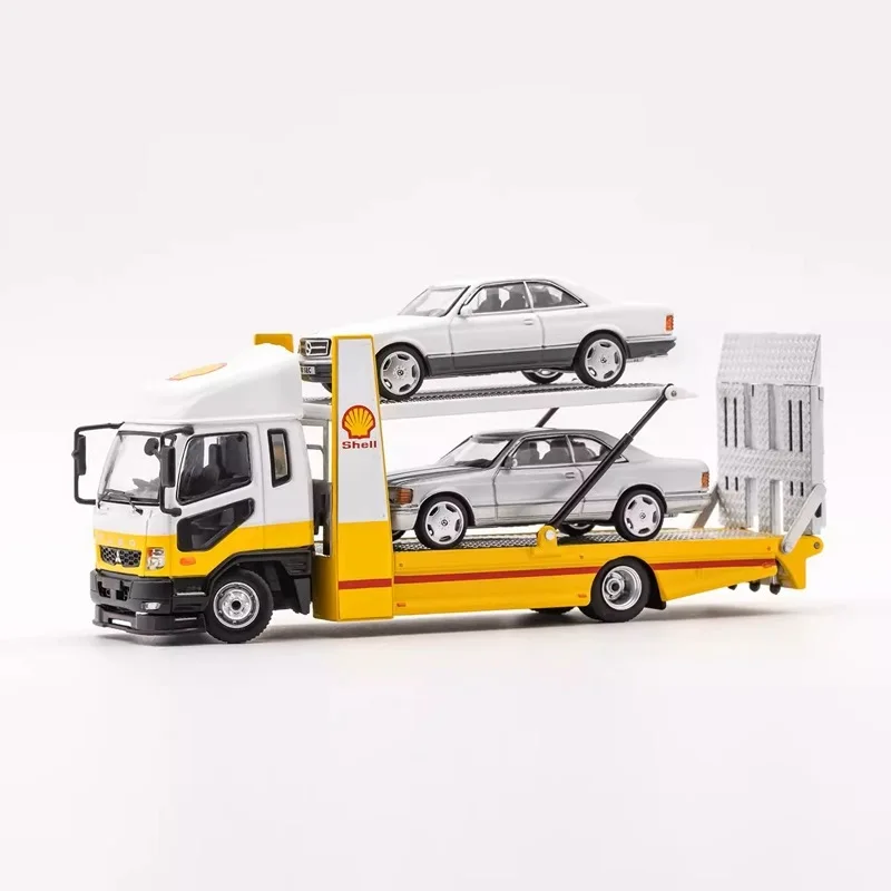 

GCD 1:64 Mitsubishi double-decker transporter & Engineering truck simulation alloy car model