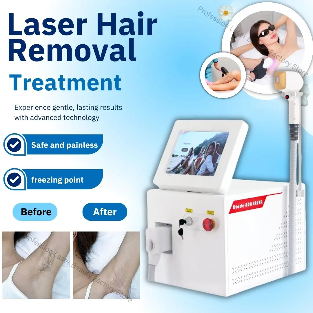 

3500W Diode Laser Epilator 755nm+808nm+1064nm Triple Wave Ice Cooling Permanent Hair Removal Device for Face Body