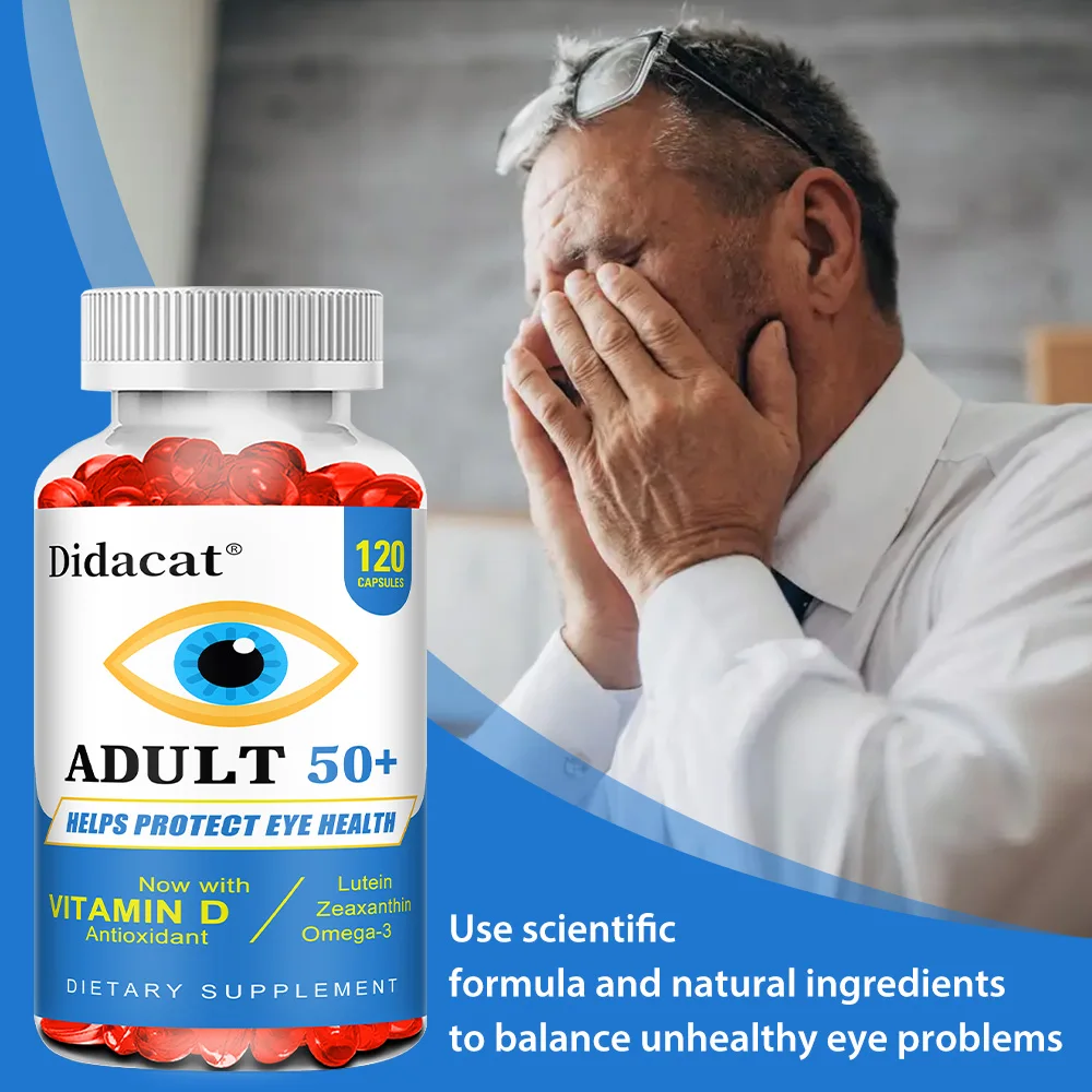 Lutein Zeaxanthin Omega3 Eye Vitamin Capsules, Eye Care Supplement, Supports Macular Health, Relieves Eye Fatigue & Dry Eyes