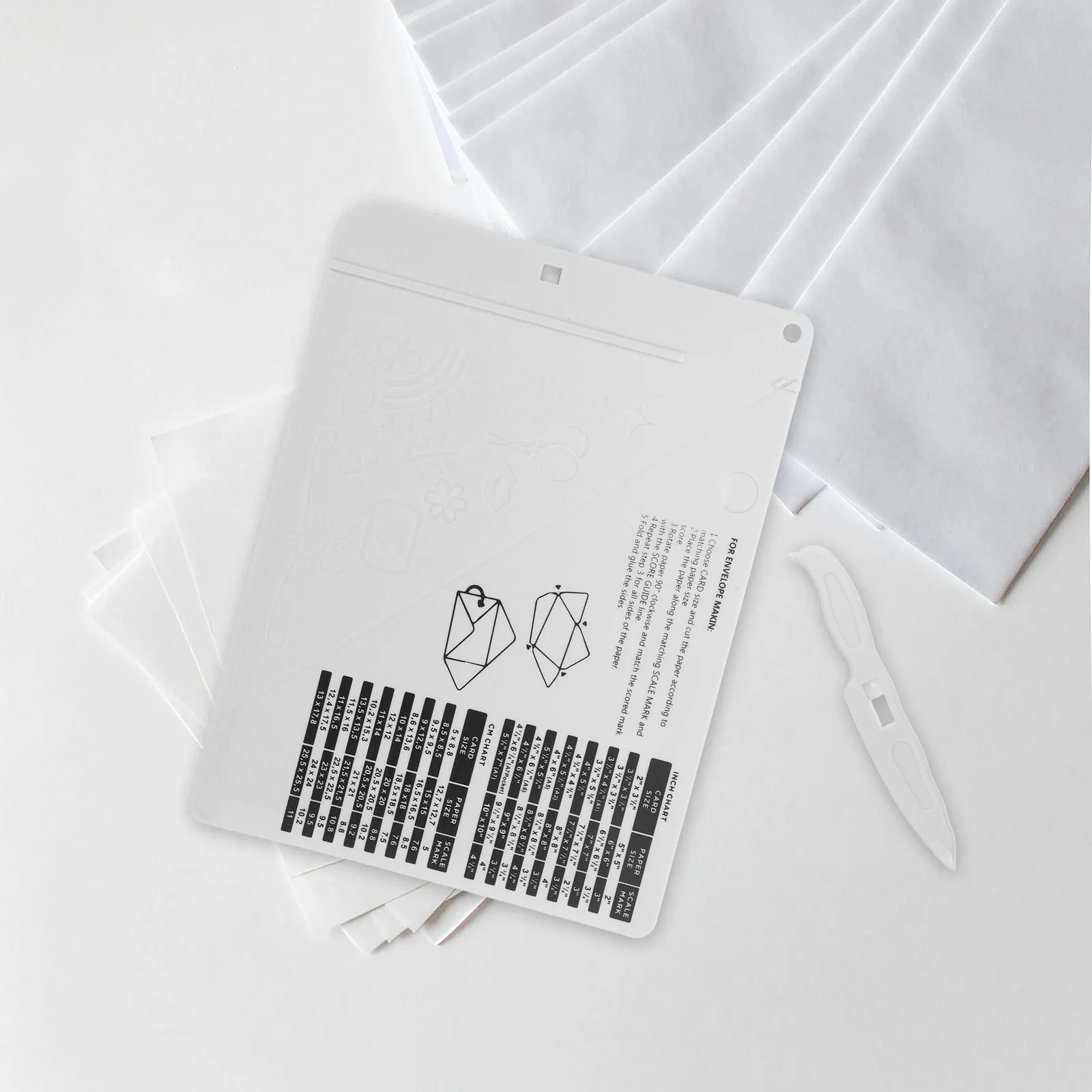 Card Making Tools Craft Envelope Folding Crafts Daily Use Score White Supplies