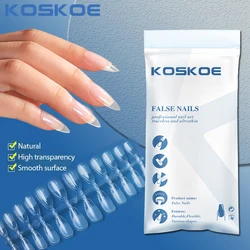 120 pcs False Nails Clear Semi-Matte Almond Coffin Square Fake Nail Tips for Extension Nail Art Manicure tool