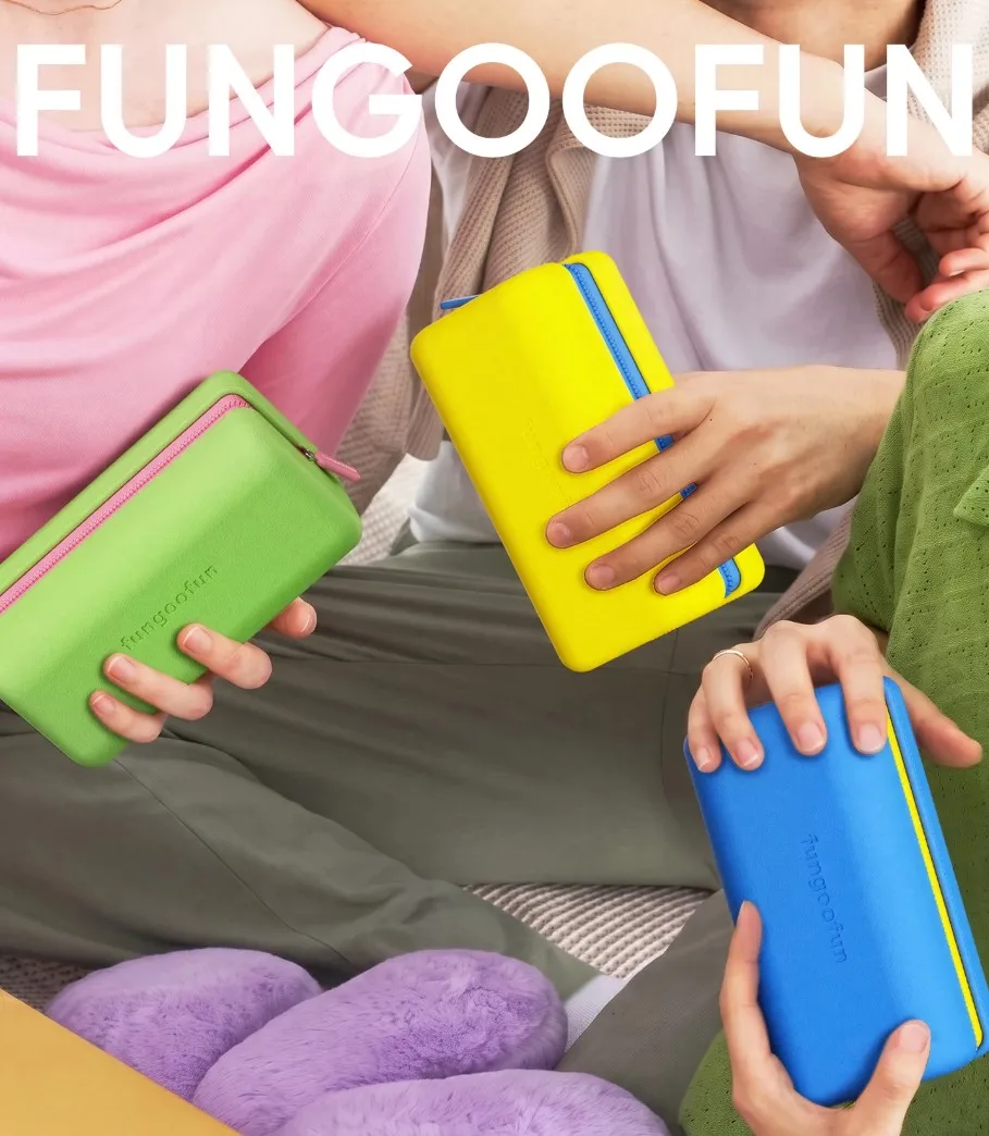 Fungoofun Candy Color-blocking Square Clutch Bag Outdoor Portable Convenient Waterproof Stain-resistant EVA Jelly Cosmetic Bag