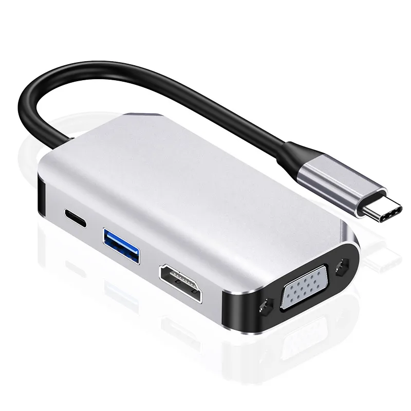 Type-C Dock Expands USB C 3.1 To HDMI VGA Hub Multifunctional Wired 4K Adapter Splitter for Macbook Air Pro Samsung