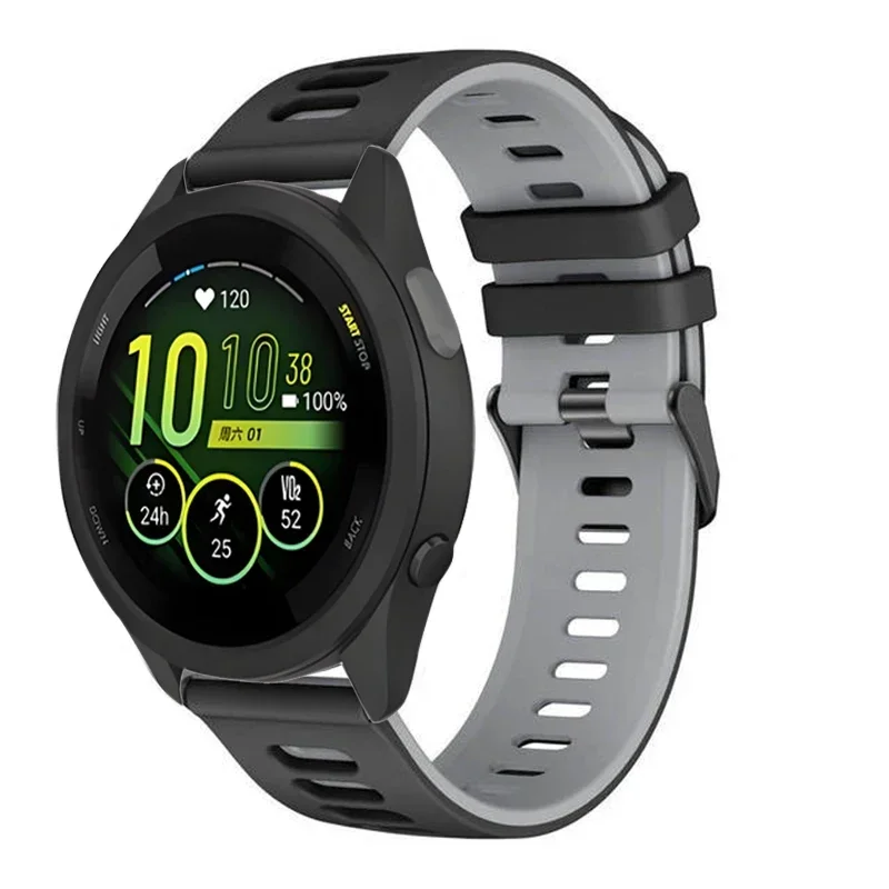 22/20mm Silicone Strap For Garmin Forerunner 265 165 55 965 955 255 Two-color Breathable Bracelet Wristband Garmin Venu 3/2 Belt