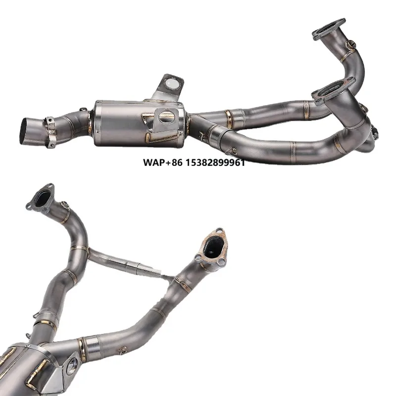 

NlkHanm for R1300GS 2024-2025 Adventure Motorcycle Titanium Alloy Exhaust Front Middle Link Pipe Silver Exhaust Escape