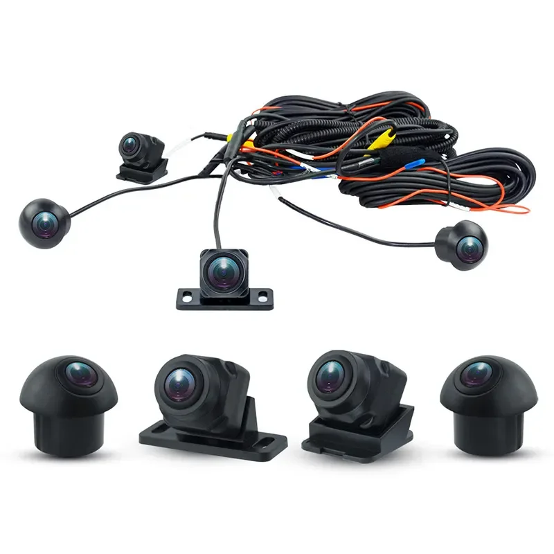 1080P Super 3D Panoramic Camera 360 Degree Car Bird Eye Surround View Parking Monitor DVR System AHD VGA CAN Output