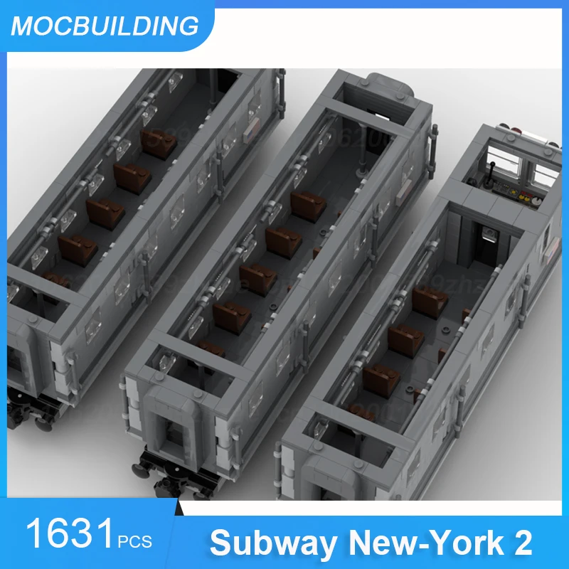 MOC Building Blocks Subway New-York 2 Train Model DIY Assemble Bricks Transportation Educational Creative Toys Gifts 1631PCS