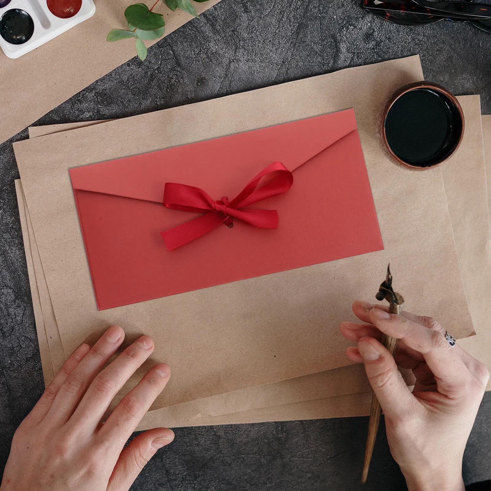 

8Pcs Vintage Bow-Knot Paper Envelopes Thickened Rustic Greeting Cards Invitations Wedding Thank You Notes Pearlescent Decorative