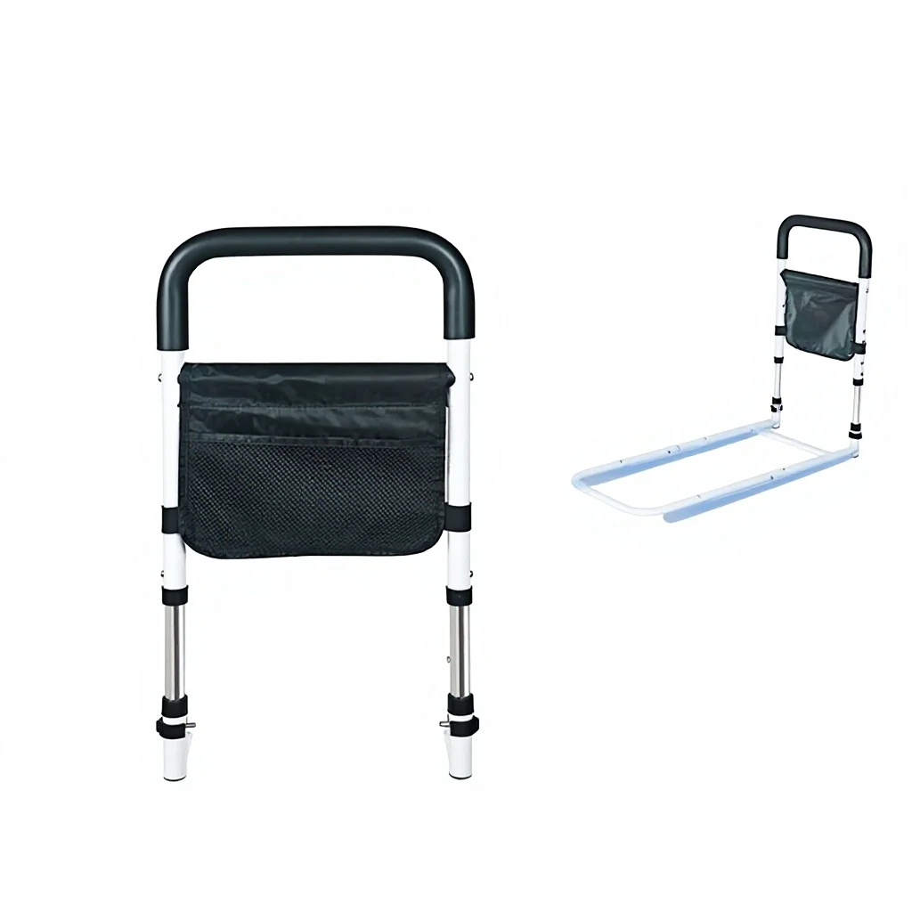 Custom Installation-free Durable Lightweight High Carbon Steel Bedside Armrest Adjustable Height Elderly-specific Auxiliary Clas