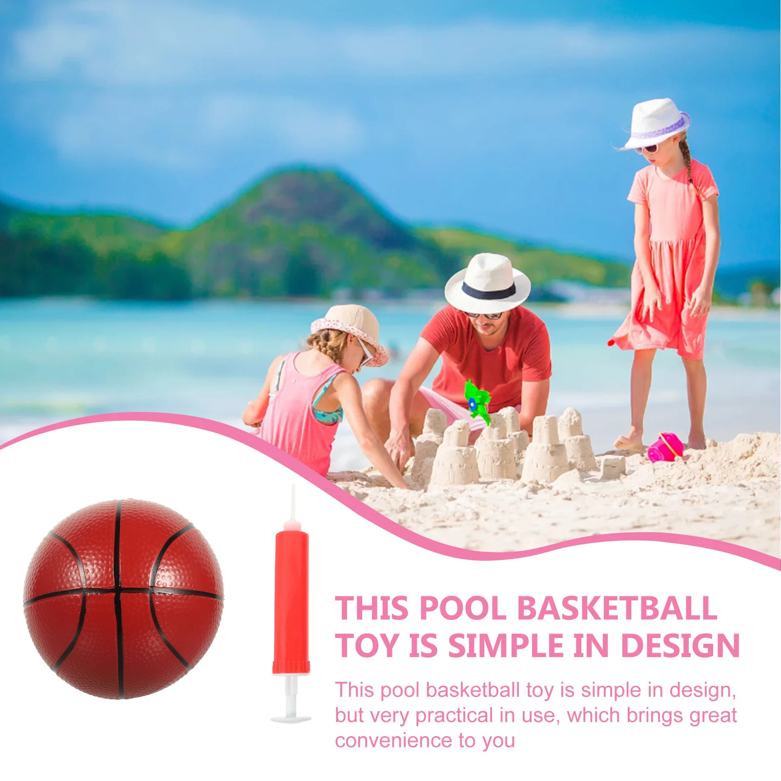 1Set Mini Basketbal Zwembad Spel Feestartikelen Inflatiepomp Veiligheidsmateriaal Duurzaam Lichtgewicht Praktisch Ontwerp Gemakkelijk vast te houden