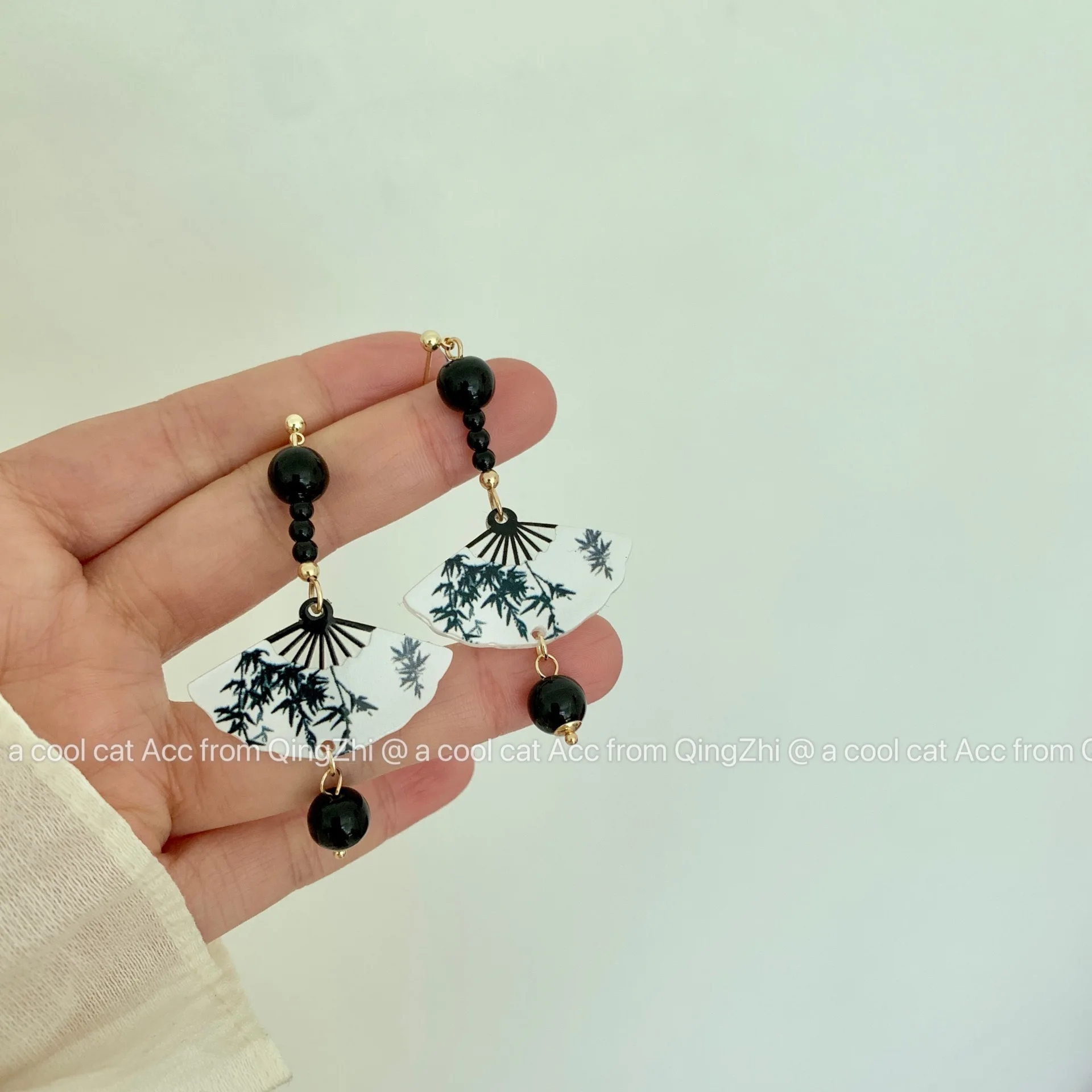 أقراط نسائية بشرابة على شكل مروحة ، أقراط صدف أنيقة ، تصميم عتيق ، لؤلؤ كهرماني ، إكسسوارات عتيقة ، جديدة