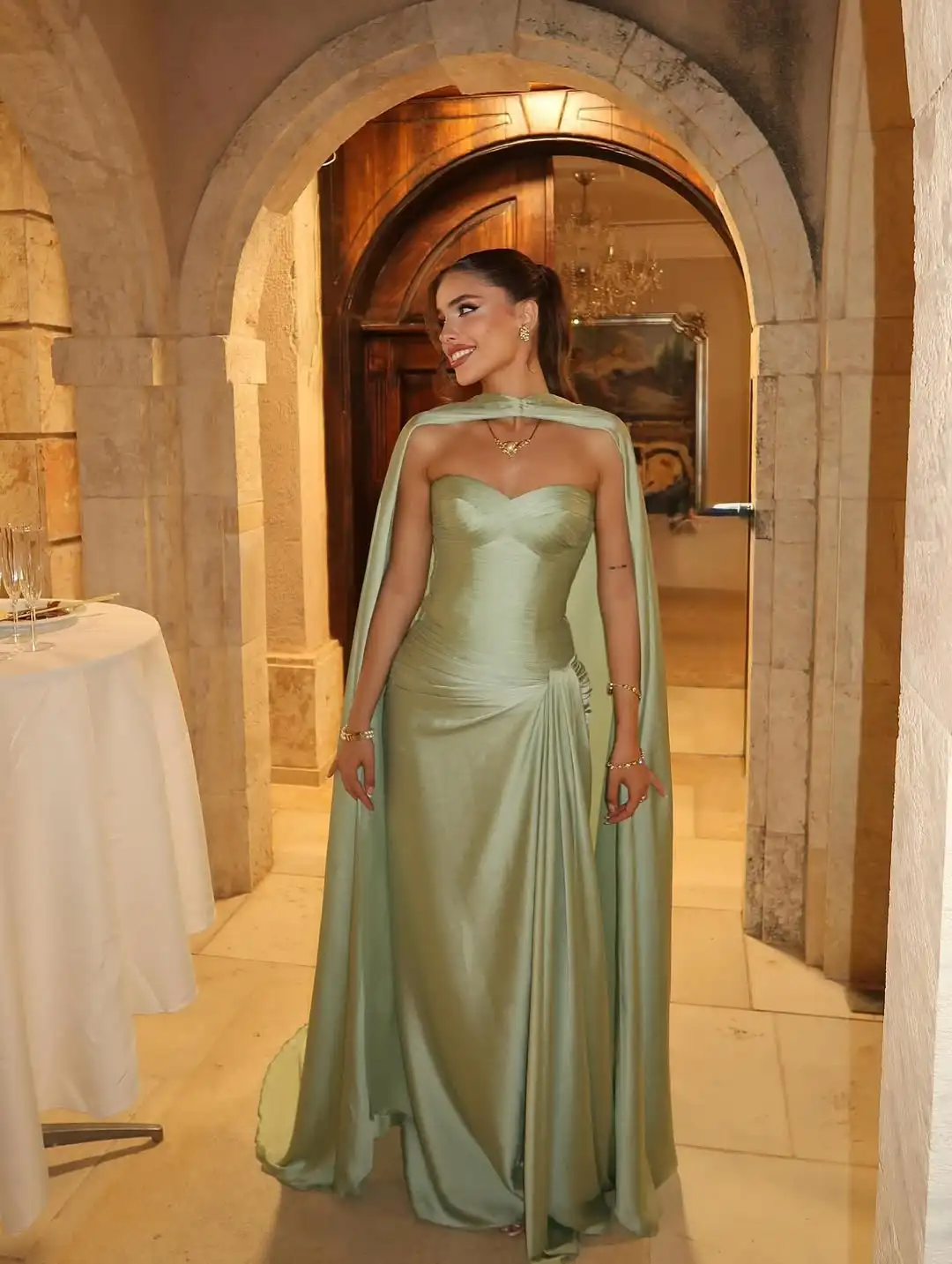 حار بيع الحبيب سليم فستان سهرة بدون حمالات مع أشرطة أنيقة الساتان حورية البحر فستان وصيفة الشرف حفل زفاف ثوب