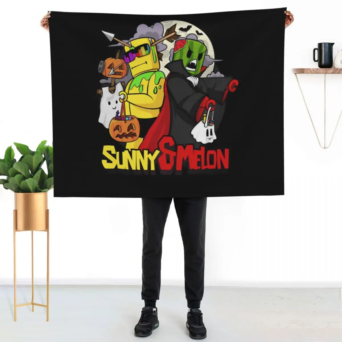 

sunny and melon merch Throw Blanket Cozy Warm Blanket for Bed Room Decor