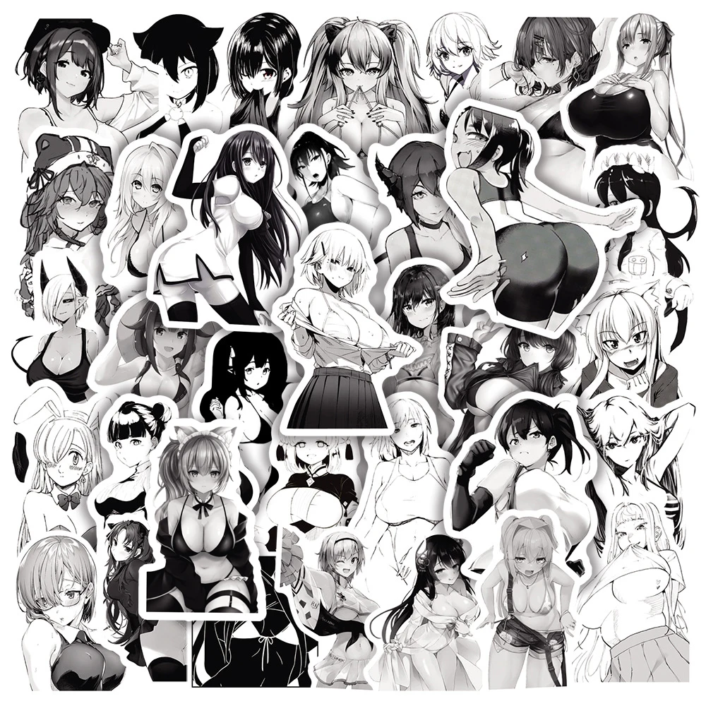 10/30/50/100pcs Anime Sexy Hentai Girl Waifu Stickers Skateboard Laptop Phone Computer Bike Car Guitar Cool Waterproof Sticker