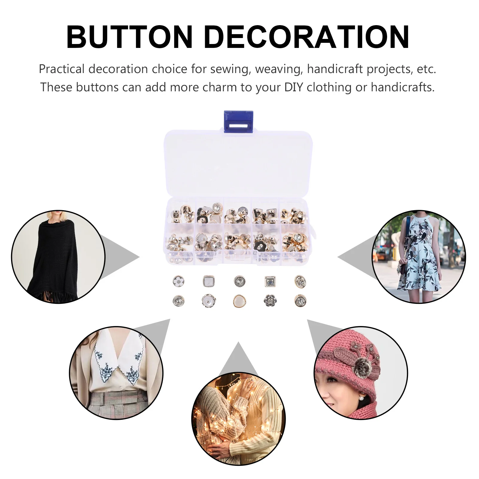 

100pcs Pearl Buttons Round Diy Sewing Buttons For Clothing Decor Shirts Sweaters Replacement Clothes Accessories Craft Projects