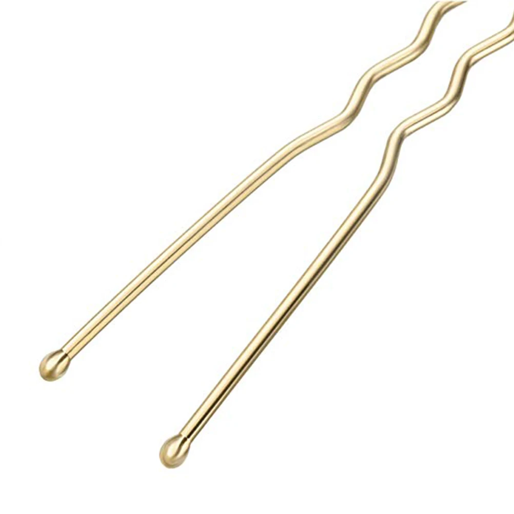 

100 Pcs U Shaped Hairpins Premium Alloy Durable Safe Non Hurt Hair Skin Headwear Bun Clips Spiral Flower Pins Girls