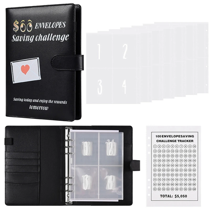 Money Saving Orçamento Binder com dinheiro Envelopes, A5, 100 Envelopes