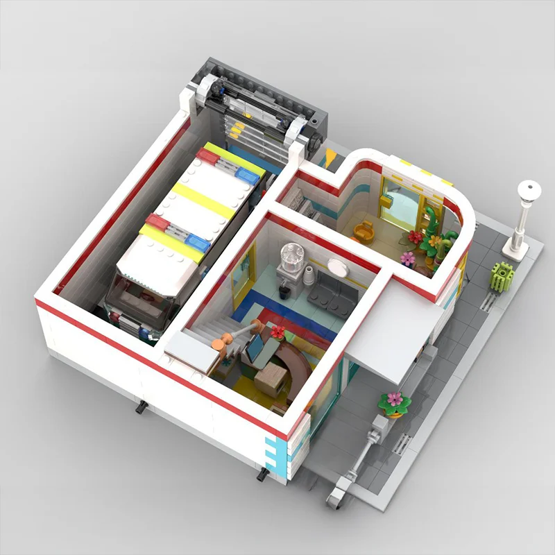 2677pcs MOC Modulair Ziekenhuis Gemodulair Model Bouwstenen Bouw Monteren DIY Kerstcadeau Onderwijs Speelgoed Verjaardag