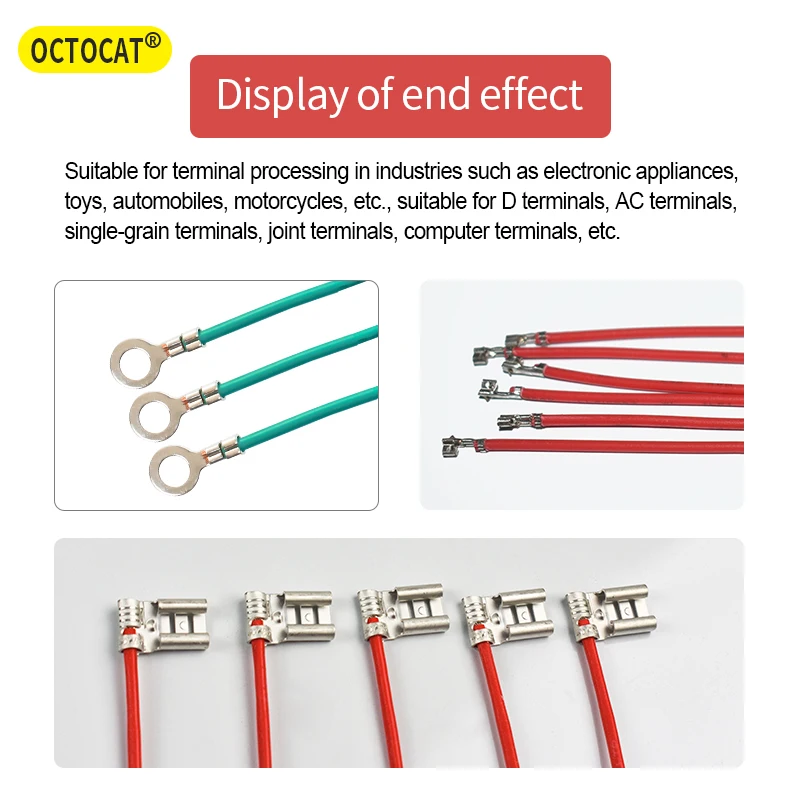 OCTOCAT 2T Semi-automatic Ultra-quiet Terminal Machine, AC/DC/PC Electric Crimping Machine OTP Horizontal Mold Cable Crimp Tool