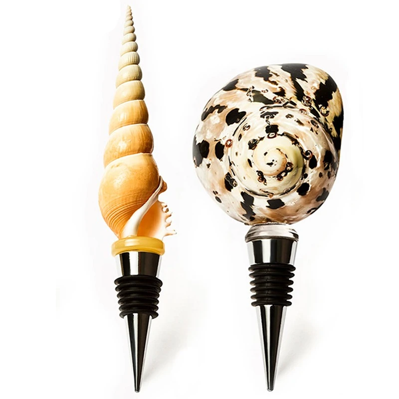 Corcho de vino Estampado de leopardo sn ail Caracol de pavo real Caracol de un cuerno Ligeramente borracho Concha natural vino c ork