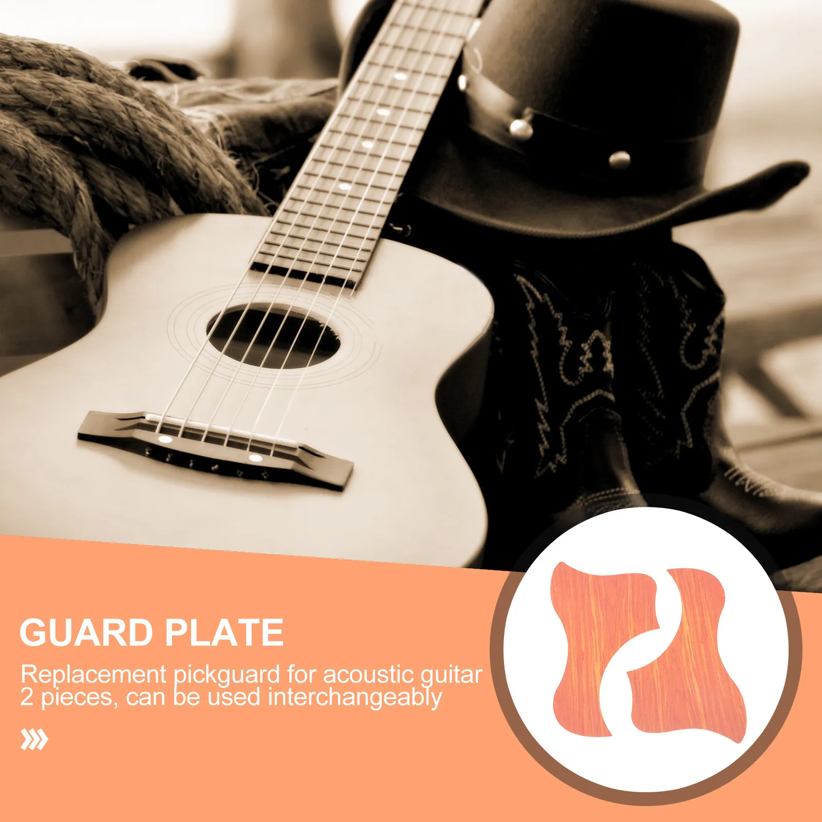 

2Pcs Wood Grain Pattern Guitar Pickguard Premium PVC Material Lightweight Non-Tone-Affecting Protection Plate for Acoustic