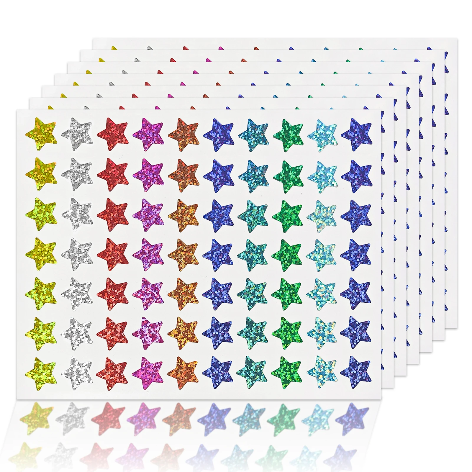 

700 шт. голографические наклейки с маленькой звездой для детей, таблица поведения, школьный класс, ученик, 10 листов, принадлежности для учителей, 0,6 дюйма
