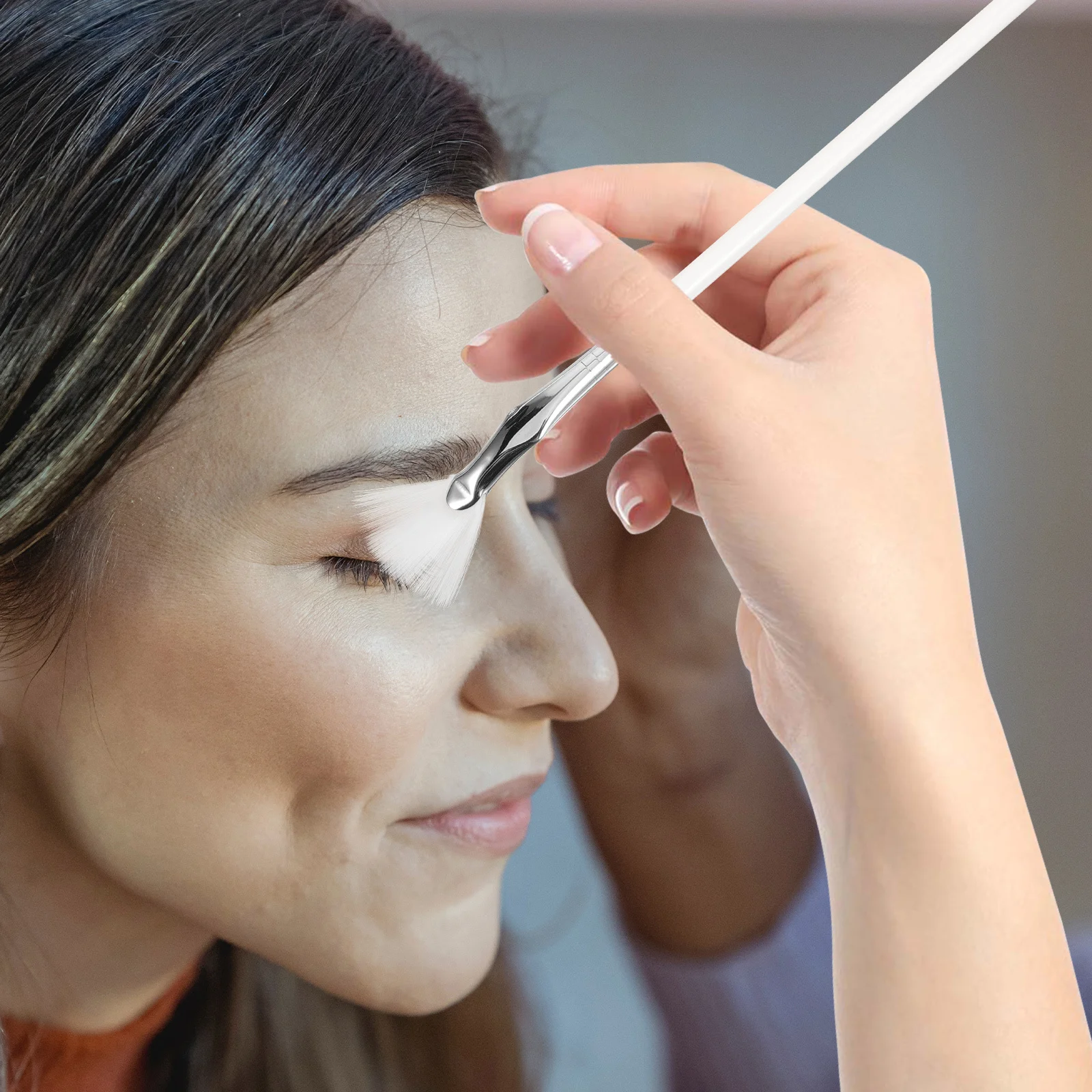 Brosse à cils en éventail, applicateur de Mascara, outils de maquillage pour sourcils incurvés, Portable et léger pour voyage, ligne de cils inférieurs, 2 pièces