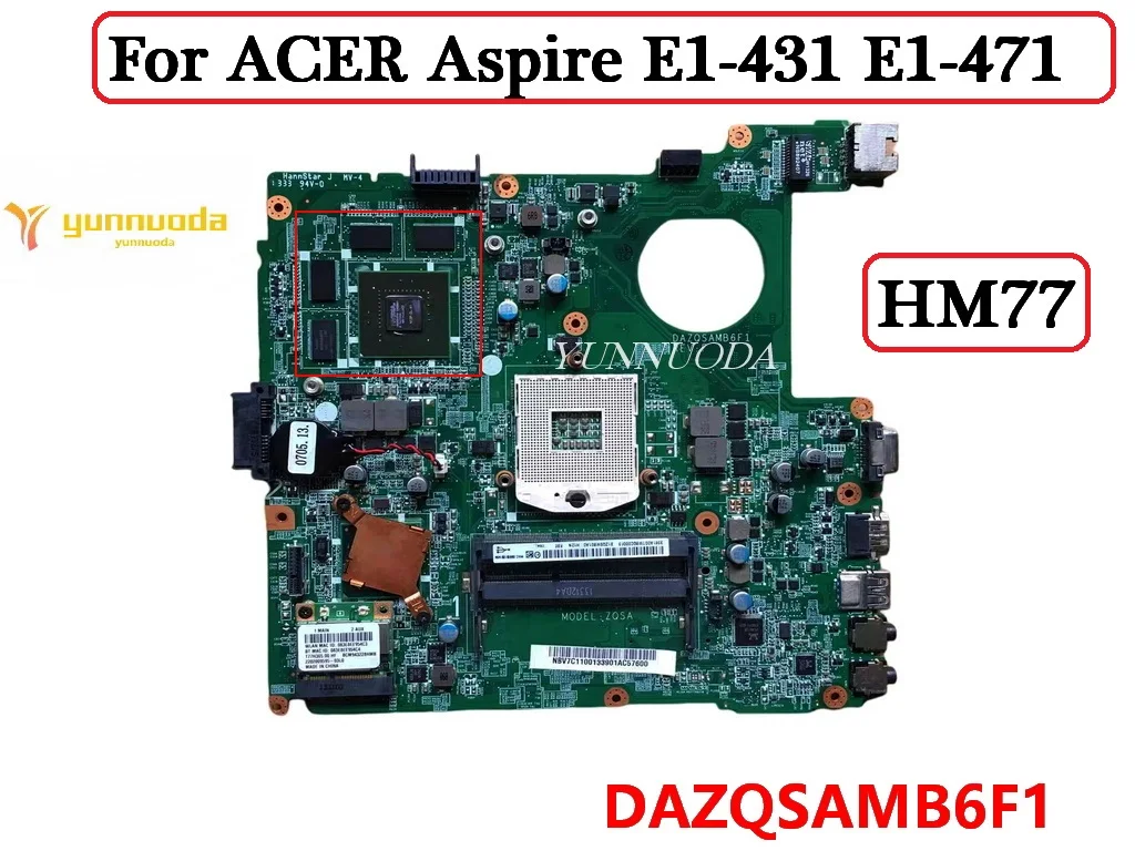 Original For ACER Aspire E1-431 E1-471 Laptop  motherboard DAZQSAMB6E0 DAZQSAMB6F0 DAZQSAMB6E1 DAZQSAMB6F1 100% tested good