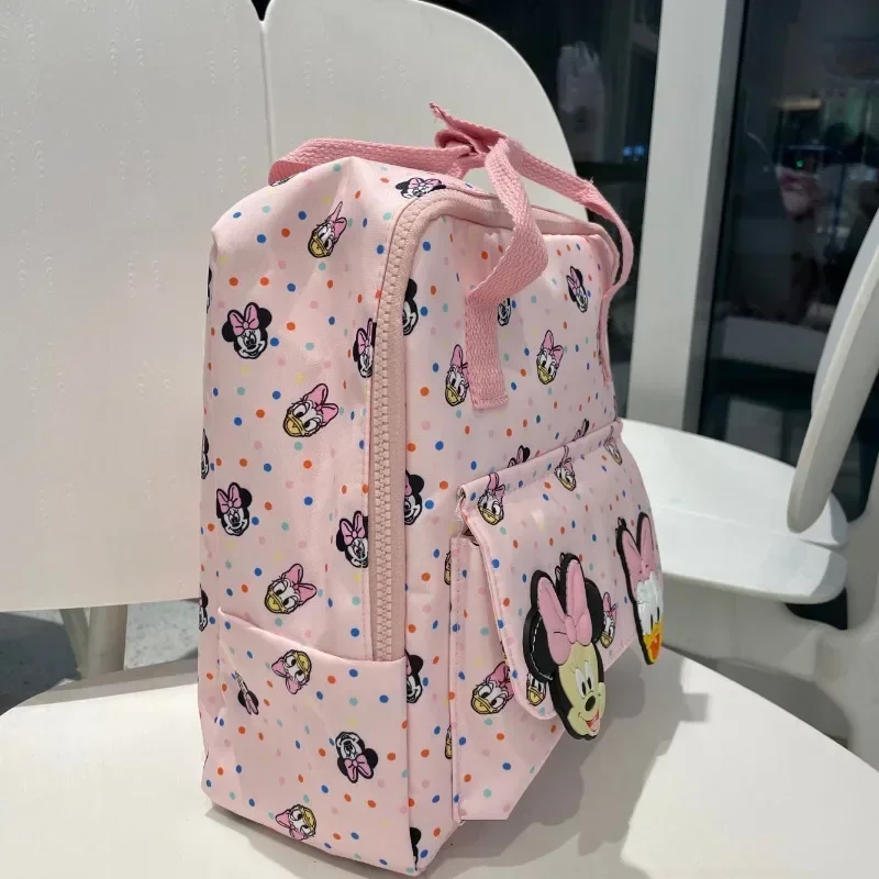 Disney 2024 New Cartoon Minnie Children\'s Bag Baby Daisy Print Backpack Kindergarten Fashion School Bag