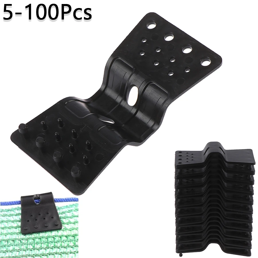 5-100Pcs Black Sun Shade Net Clips Butterfly Type Greenhouse Film Clips Holder Fasten Hang Expand Shade Cloth Clips Garden Tools