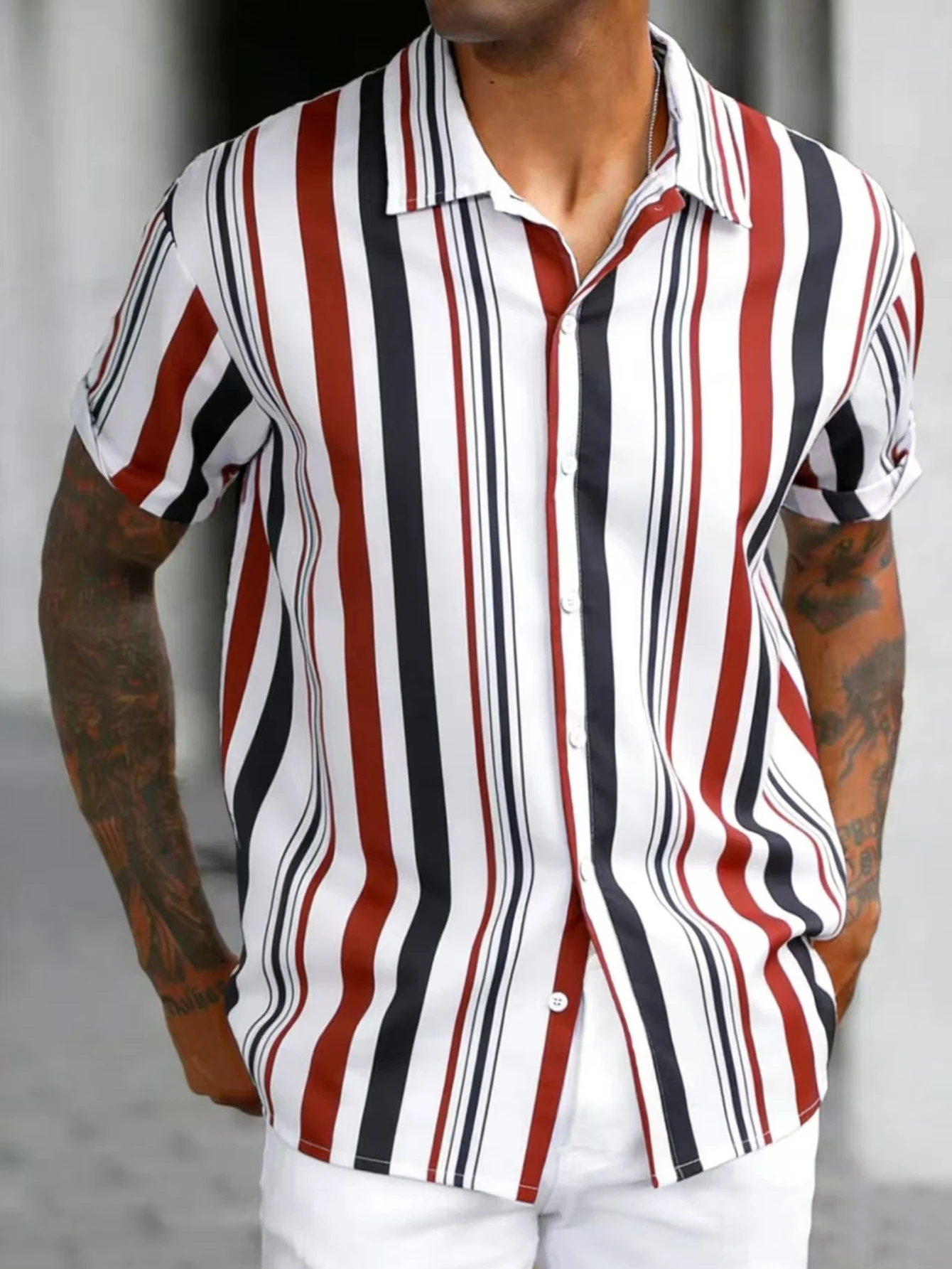 Hawaiian Flower Casual Men Shirts Print With Short Sleeve For Korean Fashion Clothing Costumes Oversized Tops Sale Floral