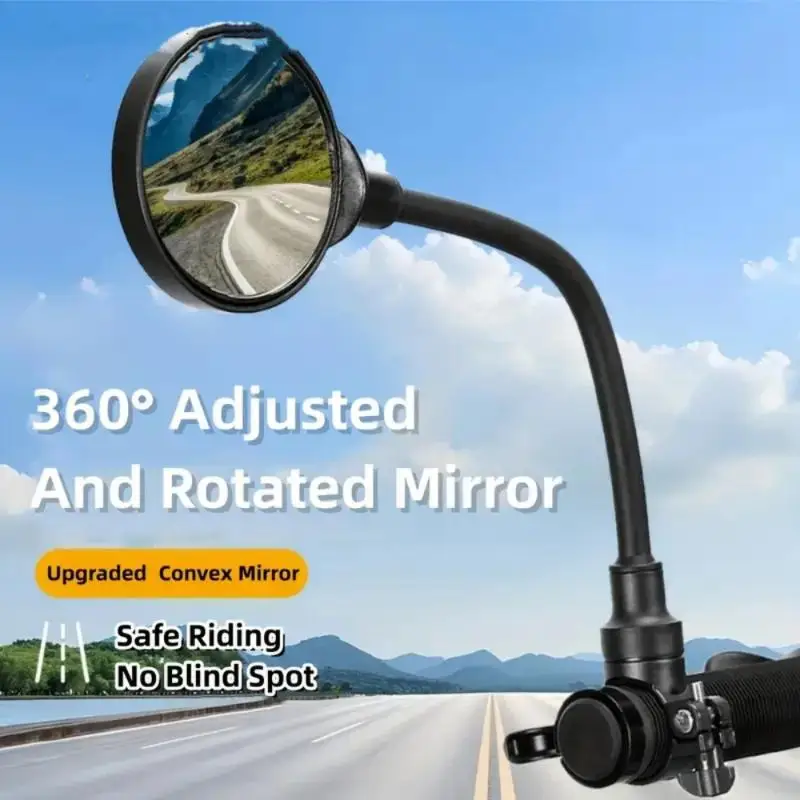 Premium 360-Degree Rotating Rearview Mirror For Bicycles And Electric Bikes Bendable Hose Adjustable Rearview Mirror