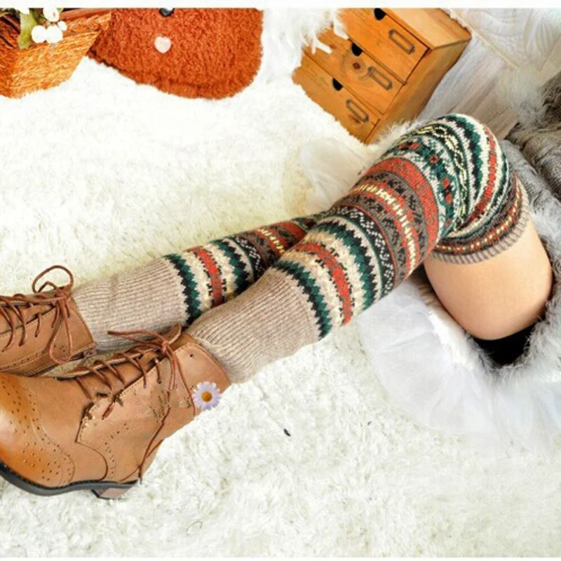 Thickened Wool Slouchy Leg Warmers Women's Boot Cuffs for Winter and Fall