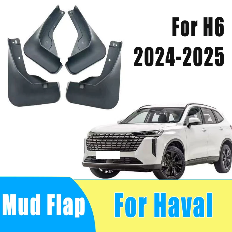 

4pcs Automobiles Tire Mudguard Waterproof Prevent Mud Splashing Car Mud Flap Fender Trim Accessories For Haval H6 2024-2025