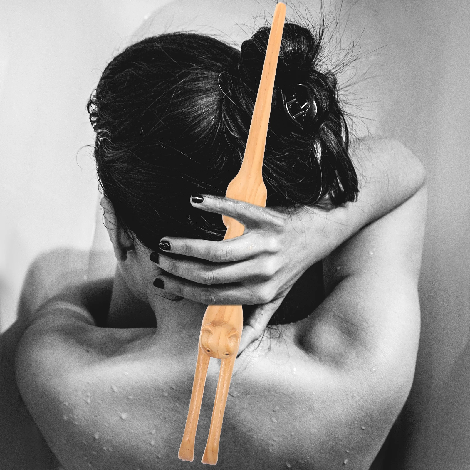 

Cat Shaped Back Scratcher Long Handle Wooden Massage Tool for Home Office Use Cute Grabber Relief Itch Assistant