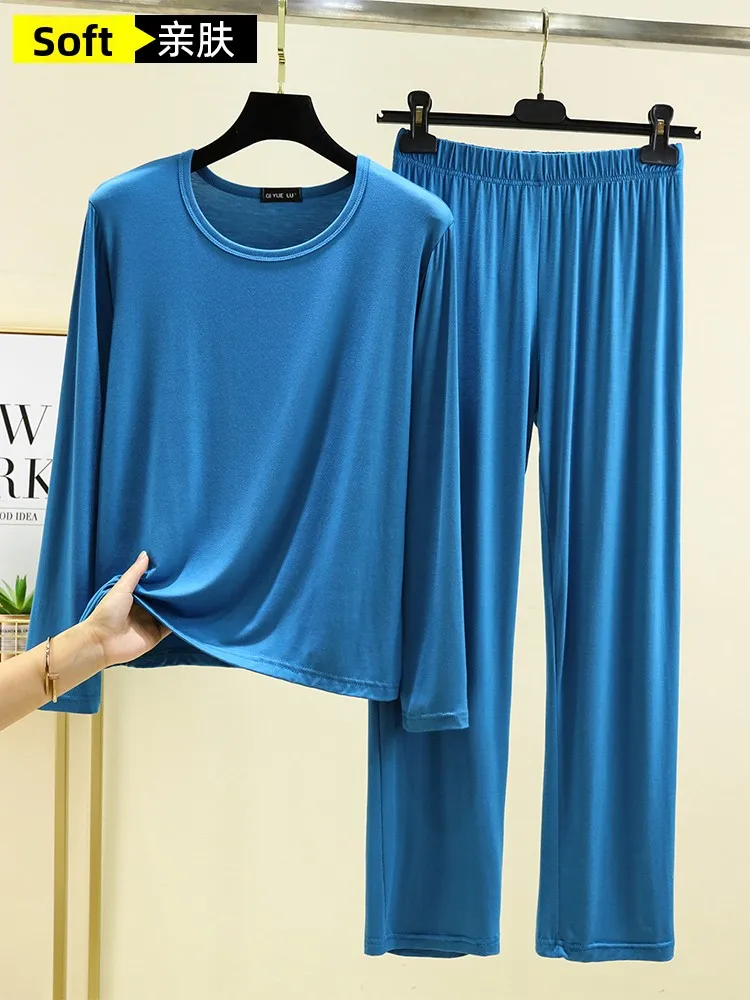 

Modal round Ne Home Clothes Set Women's Spring Thin Casual Loose Spwear Two-Piece Set plus Size Can Be Worn outside