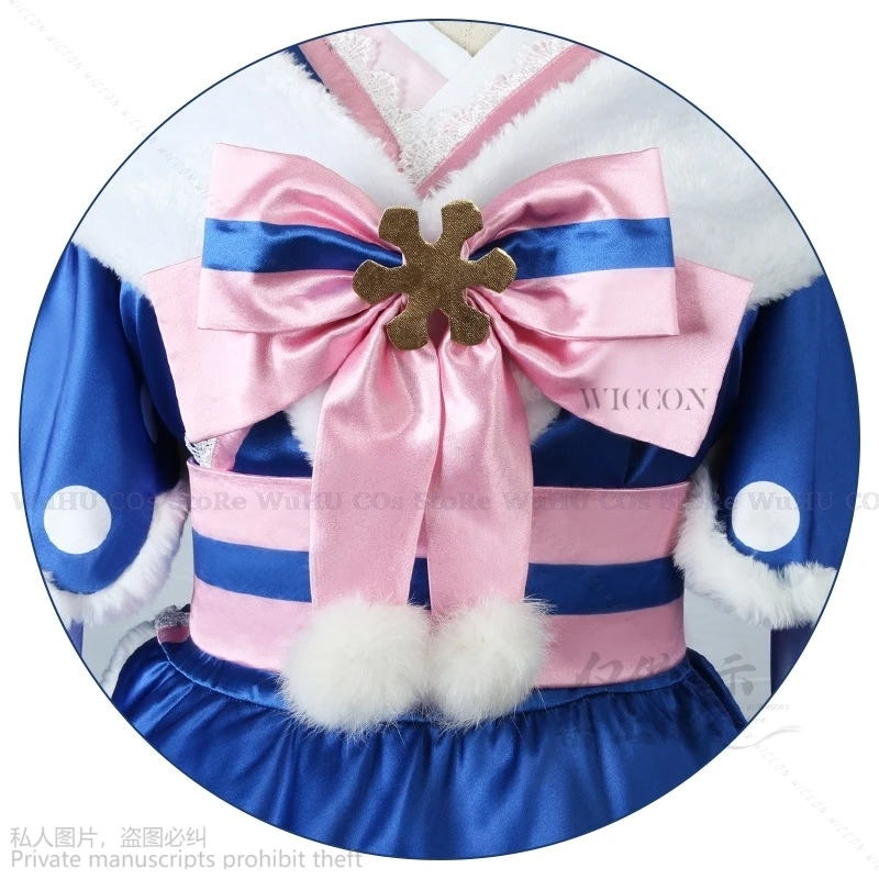 Mikuu 2024 SNOW MIKO Cosplay Costumes Anime Women Game Project Sekai Cosplay Lolita Dress Costume Blue Wigs Halloween Party Xmas