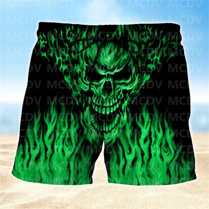 Tattoo Skull Art Mens Boardshorts, Skull Lover Men\'s Swim Trunks, Skull Lover Hawaiian Shorts for Men