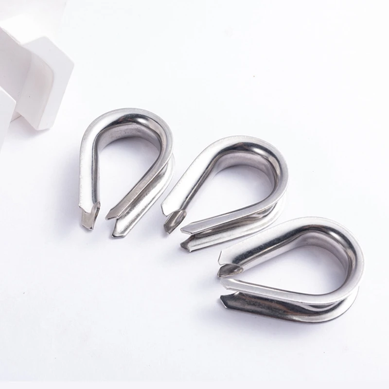 Stainless Steel Wire Rope Collar Triangular Boast Ring M3 Cable Rope Collar Cable Clamp Triangular Casing Ring Set of 50