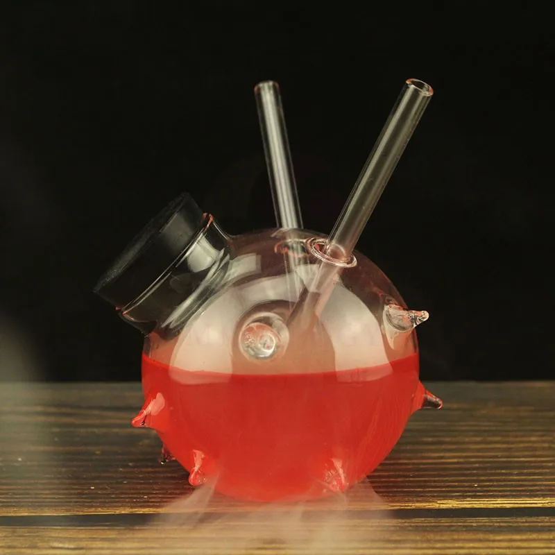 Spherical Cocktail Glass, Personality Ball Cup, Molecular Gourmet Smoked Cup, Heat-Resistant Glass, Straw Cup